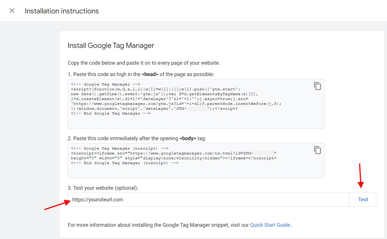 Testing Tag manager integration Testing Tag manager integration