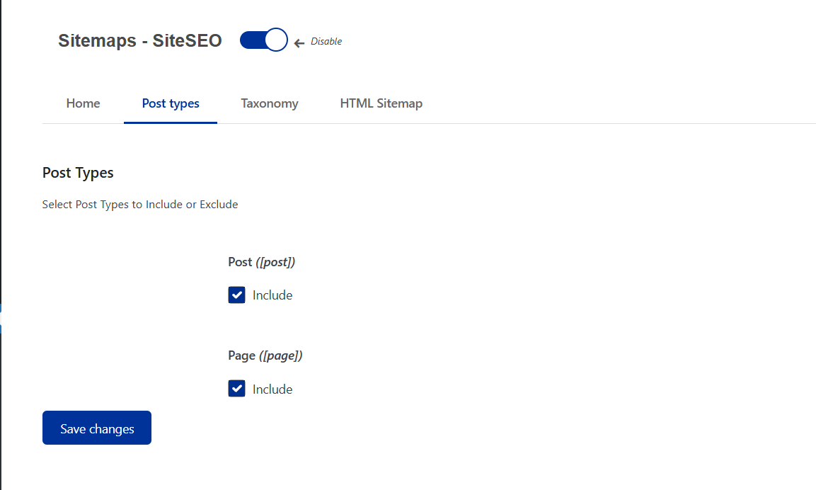 Post types for sitemap Post types for sitemap