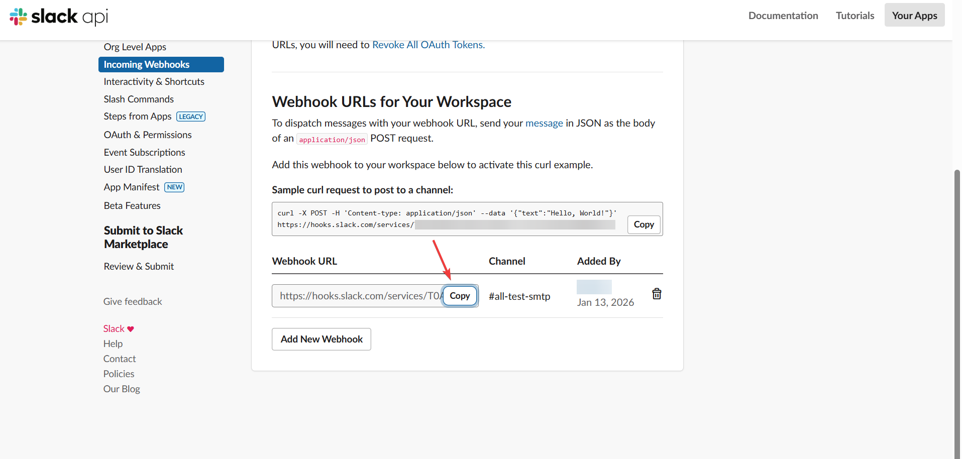 slack-app-webhook-generated